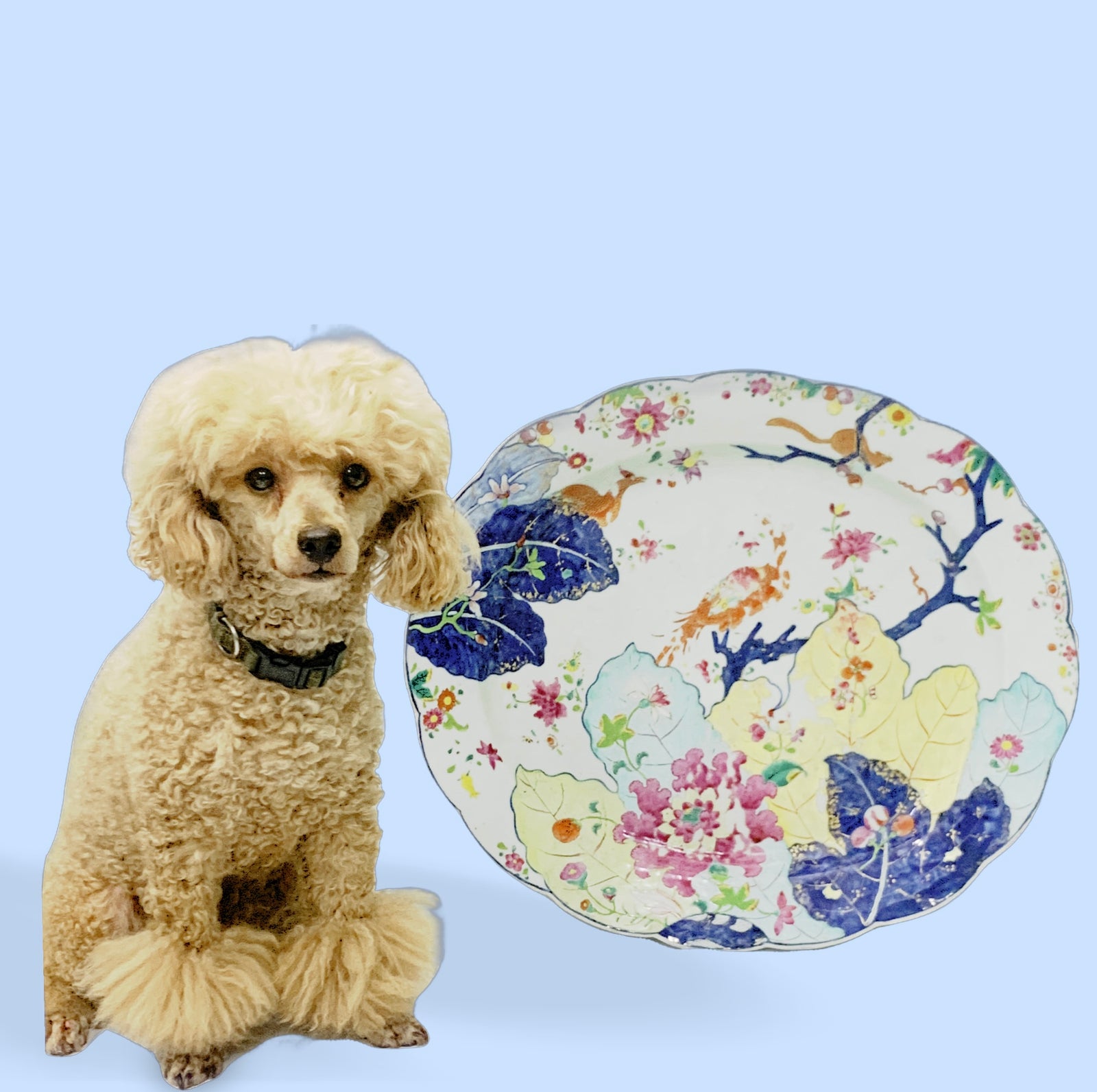 Large Chinese Famille Rose Export Charger, “ Tobacco Leaf” Pattern, 18th century