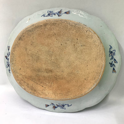 Large Chinese Famille Rose Export Charger, “ Tobacco Leaf” Pattern, 18th century