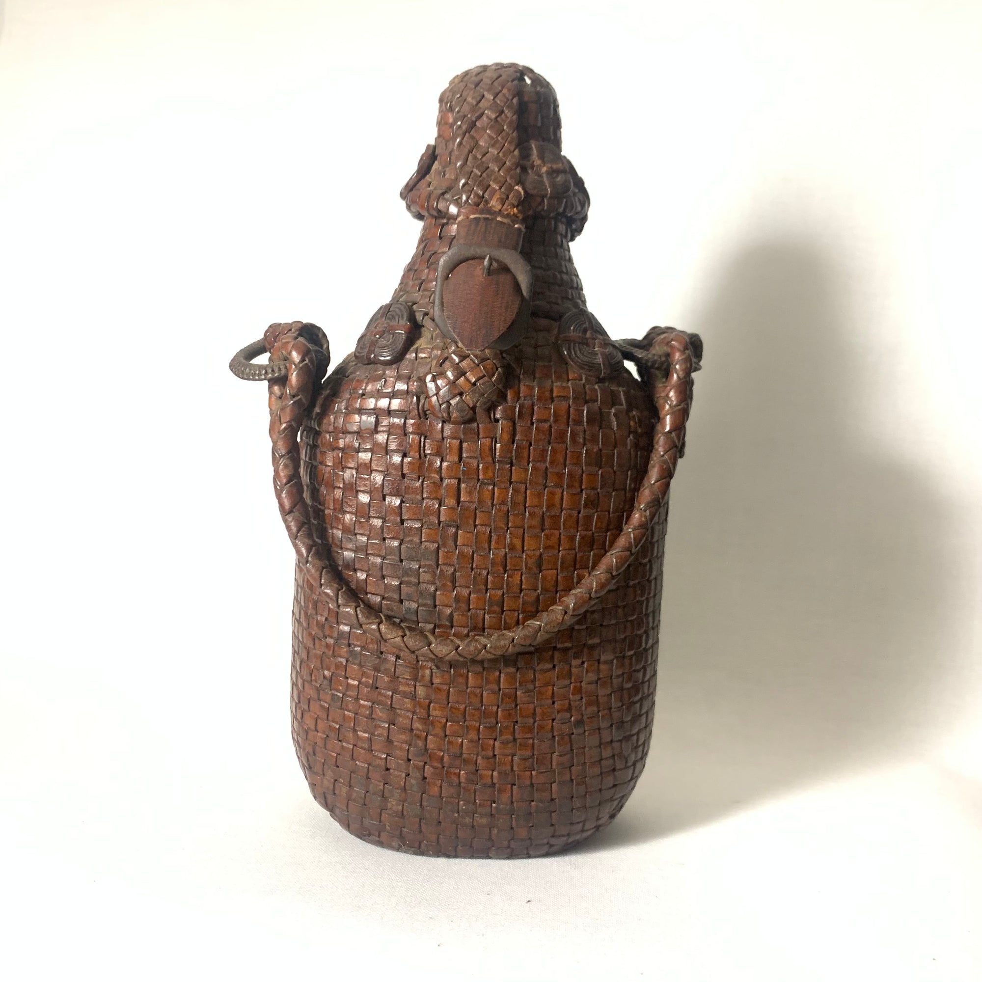 Vintage Hand Woven Leather Cased Decanter