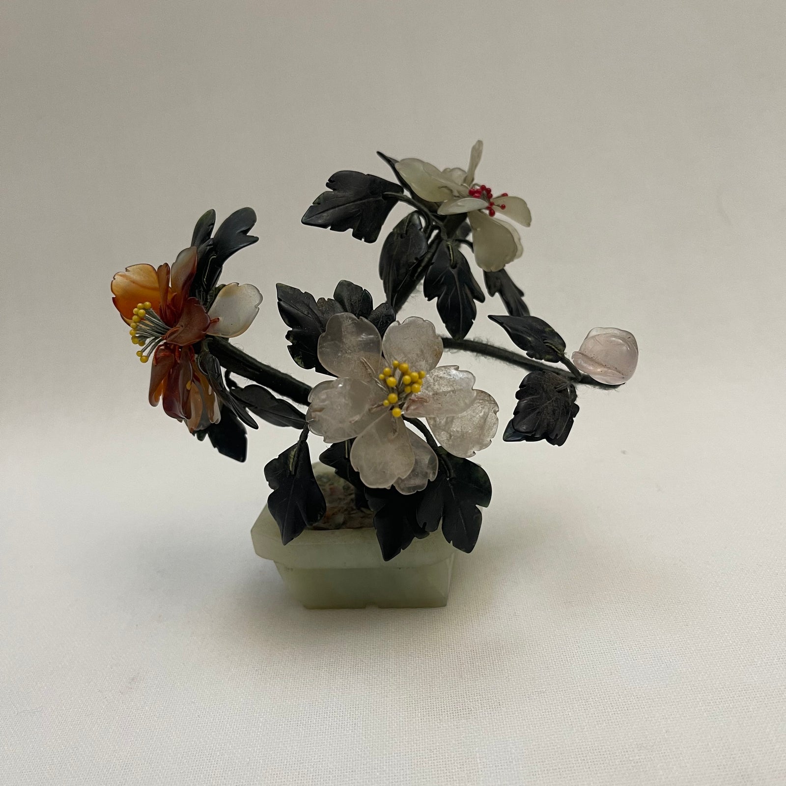 Vintage Chinese miniature semi precious stone bonsai tree