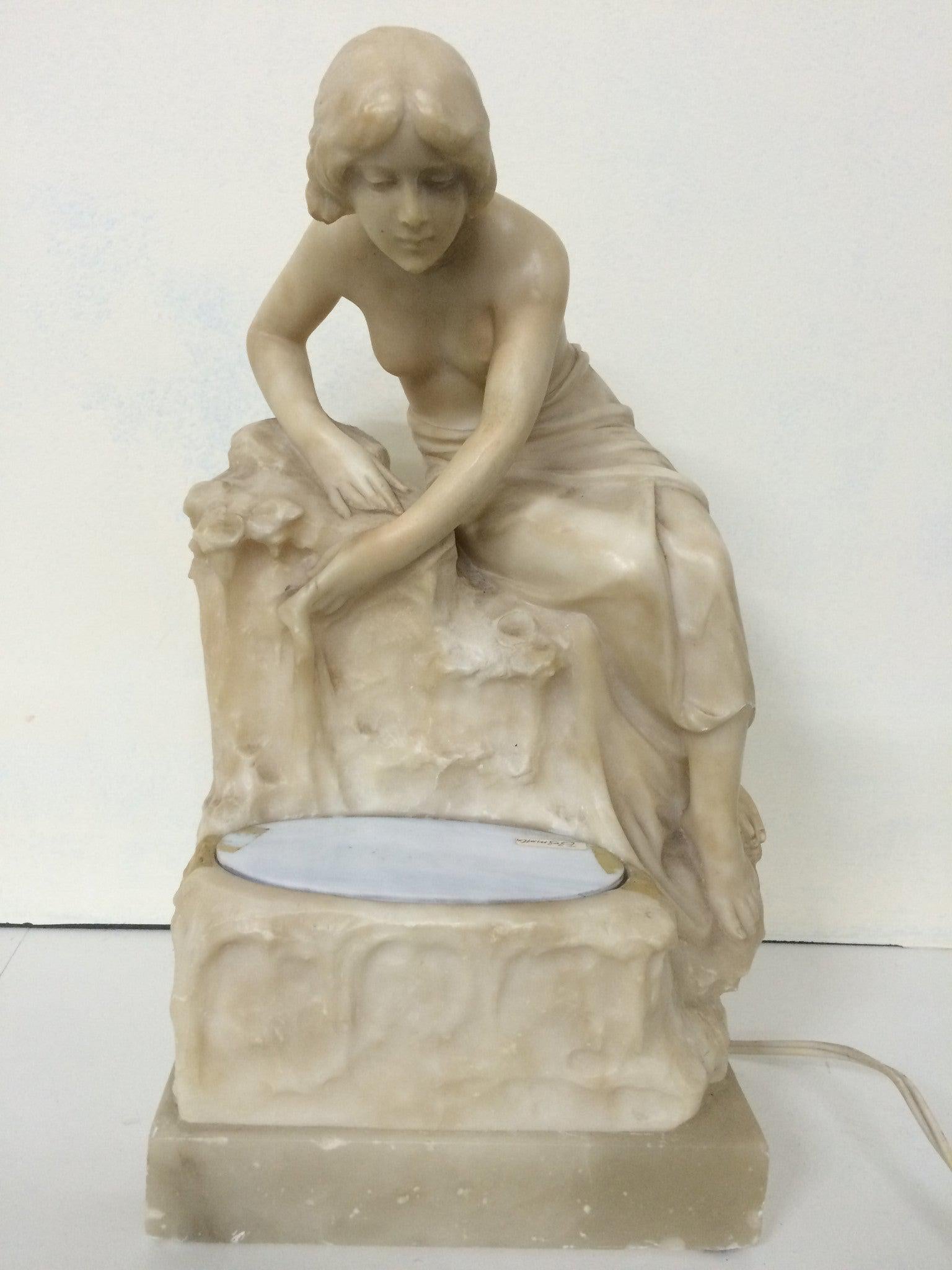 European alabaster lamp