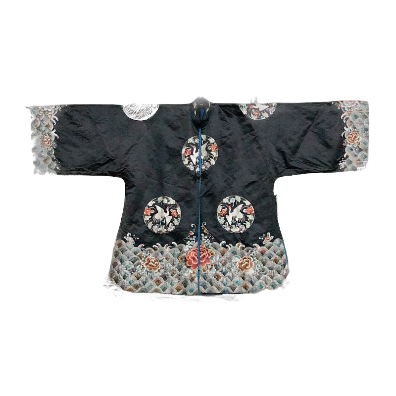 Antique Chinese Silk Crane Robe Near Excellent Condition