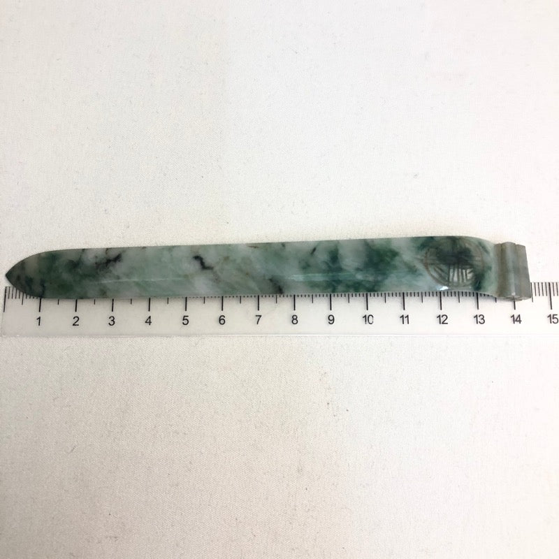 Chinese Jadeite Hair Pin, Qing Dynasty, 14.4cm. 翡翠发簪