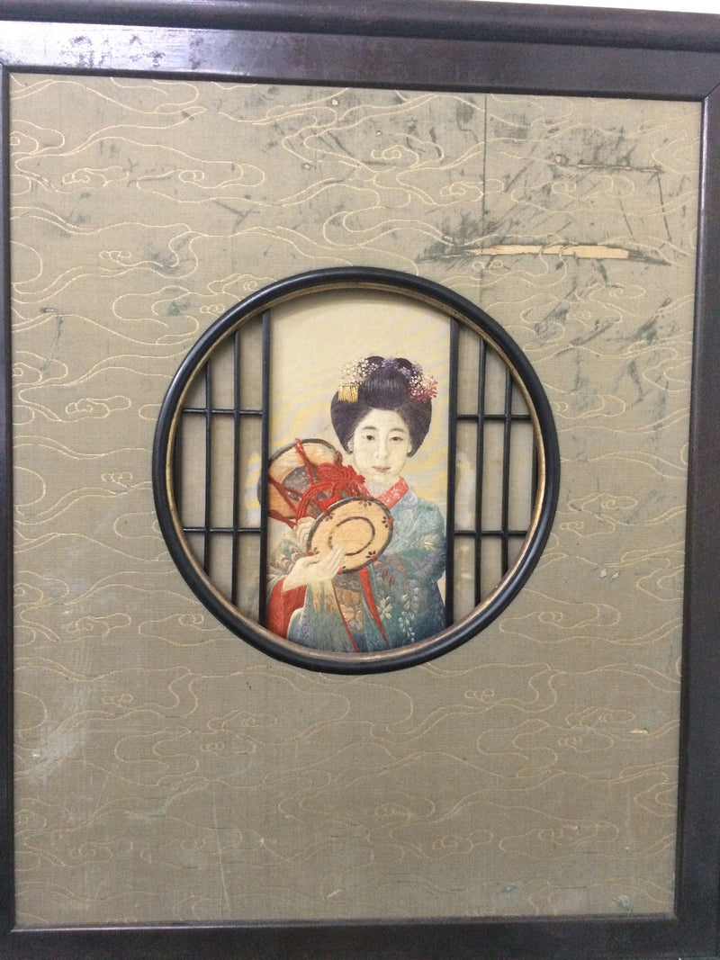 日本丝绸刺绣，明治时期