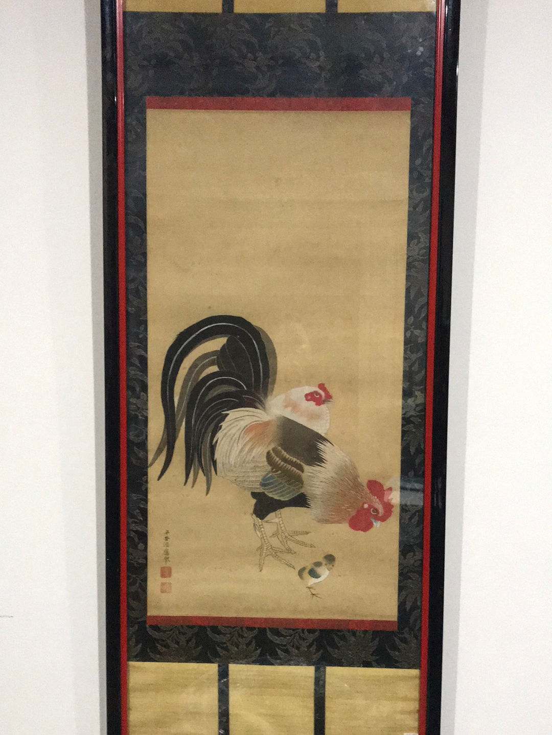 Japanese painting on silk, signed Okyo, Meiji period.