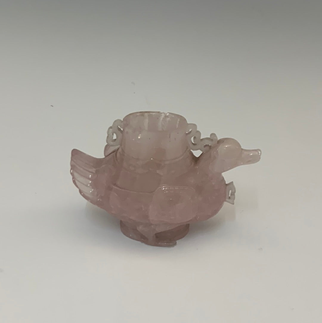 Chinese Rose Quartz Vase Early 20th Century
