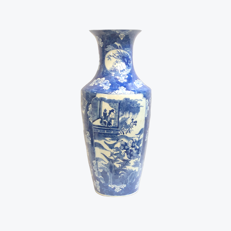 中国青花大花瓶，20世纪初（乾隆年款）高42.5cm