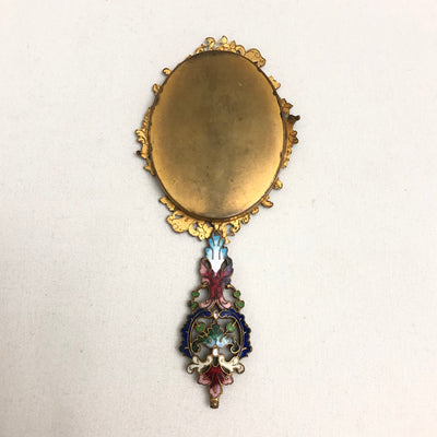 Antique French Gilt Bronze Champleve Mirror