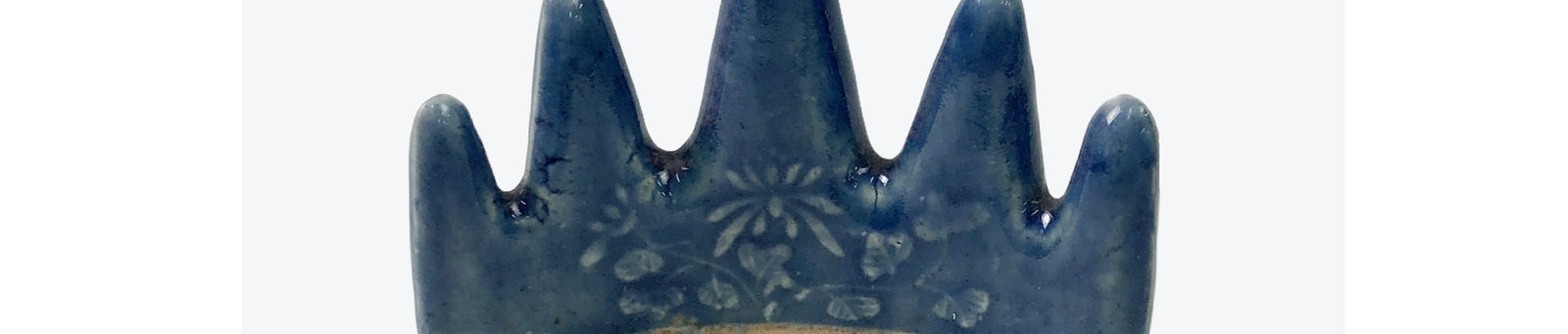 Chinese Monochrome Blue Glazed Brush Rest 文房笔搁