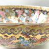 Large Chinese Famille Rose Eggshell Porcelain Bowl with Decorations of Nine Dragons and Flowers on Gold Background, 26.8cm, Mid 20th Century