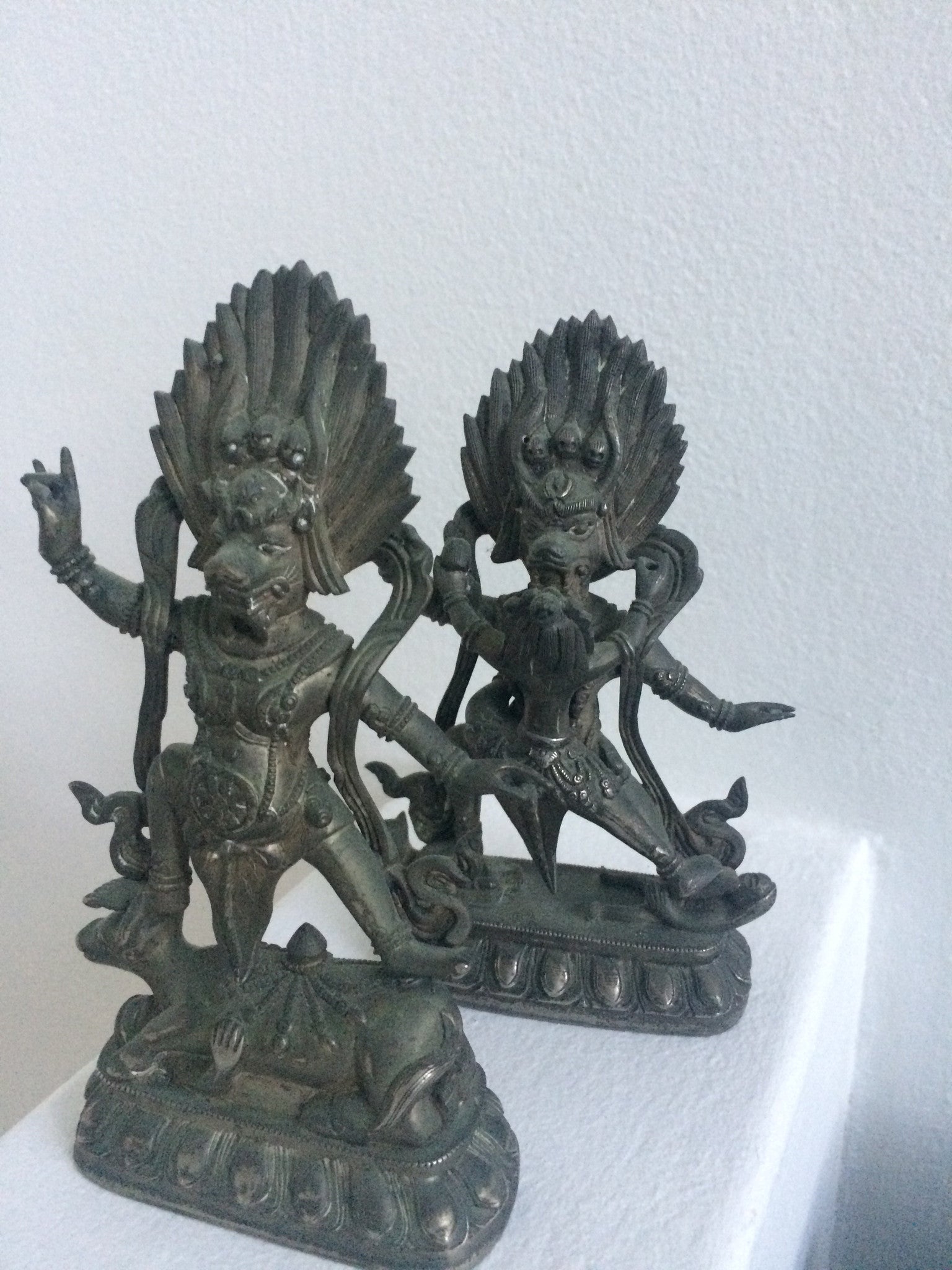 Mongolian bronze figure x2