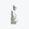 19 世纪中国白中花达摩像，背面有陶工标记，高 22.8 厘米。