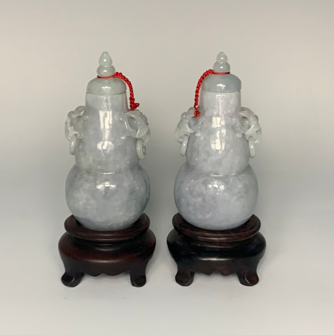 Pair Of Modern Chinese Jade Vases